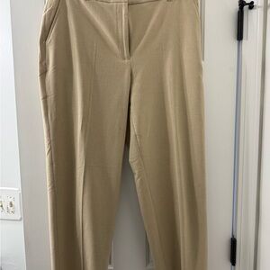 Anne Klein Beige Straight-Leg Dress Trousers